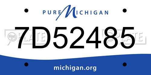 7D52485 Michigan License Plate