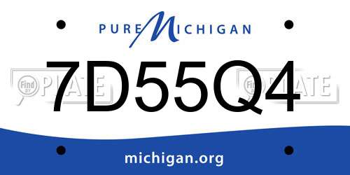 7D55Q4 Michigan License Plate