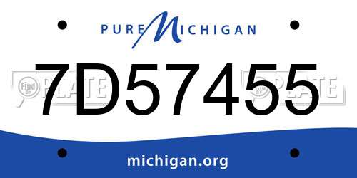 7D57455 Michigan License Plate