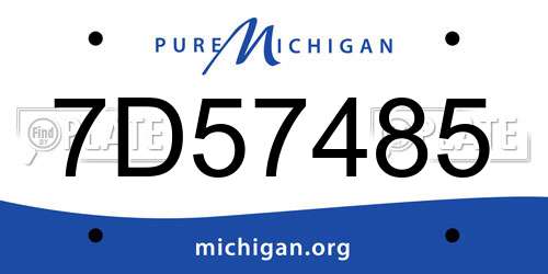 7D57485 Michigan License Plate