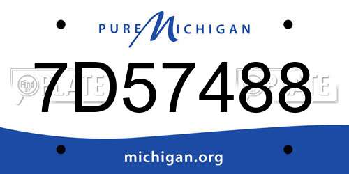 7D57488 Michigan License Plate