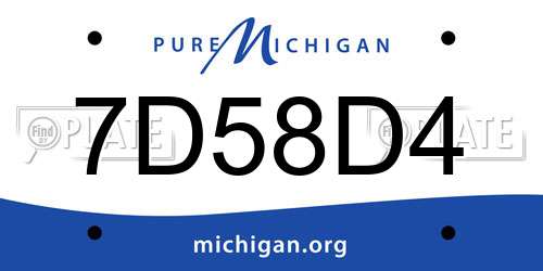 7D58D4 Michigan License Plate