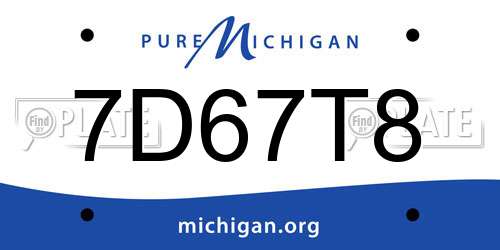 7D67T8 Michigan License Plate