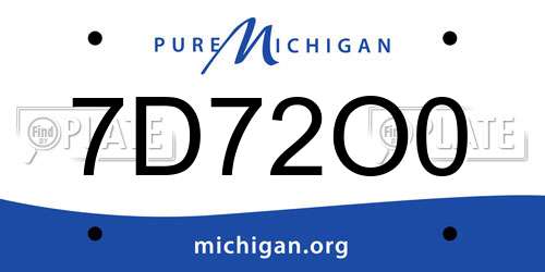 7D72O0 Michigan License Plate