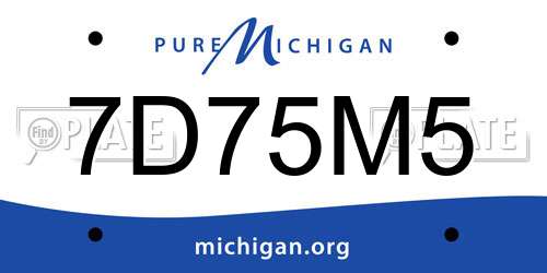 7D75M5 Michigan License Plate