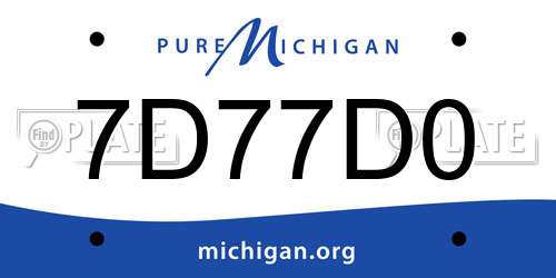7D77D0 Michigan License Plate
