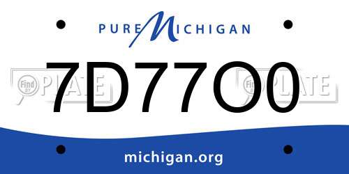 7D77O0 Michigan License Plate