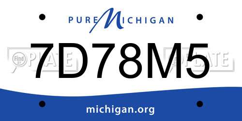 7D78M5 Michigan License Plate