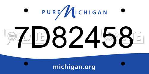 7D82458 Michigan License Plate