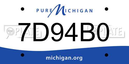 7D94B0 Michigan License Plate