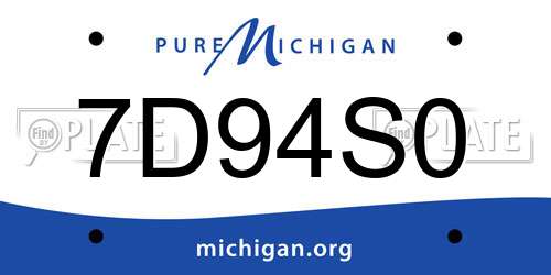 7D94S0 Michigan License Plate