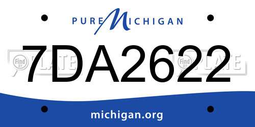 7DA2622 Michigan License Plate