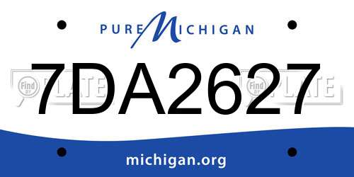 7DA2627 Michigan License Plate