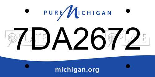 7DA2672 Michigan License Plate