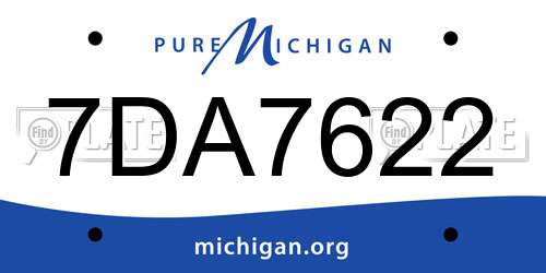 7DA7622 Michigan License Plate