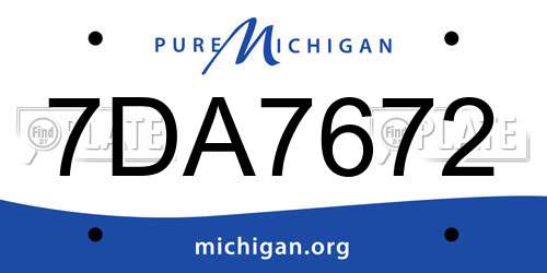 7DA7672 Michigan License Plate