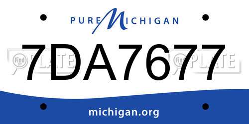 7DA7677 Michigan License Plate