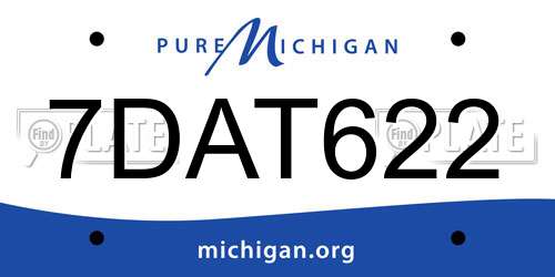 7DAT622 Michigan License Plate