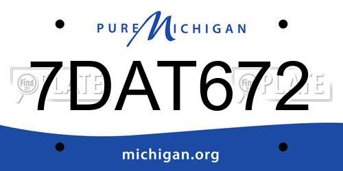 7DAT672 Michigan License Plate