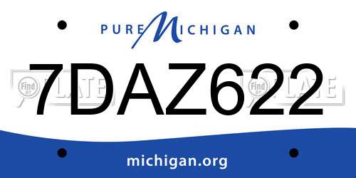 7DAZ622 Michigan License Plate