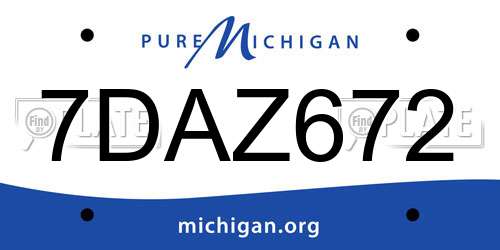 7DAZ672 Michigan License Plate