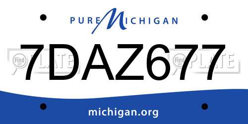 7DAZ677 Michigan License Plate