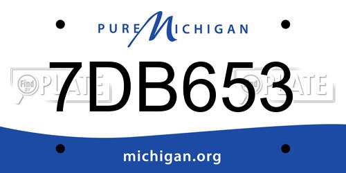 7DB653 Michigan License Plate