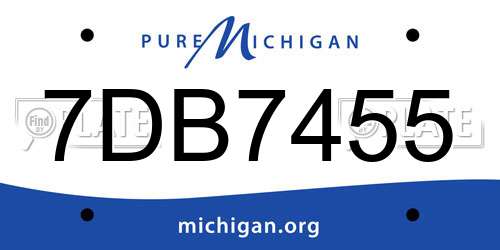 7DB7455 Michigan License Plate