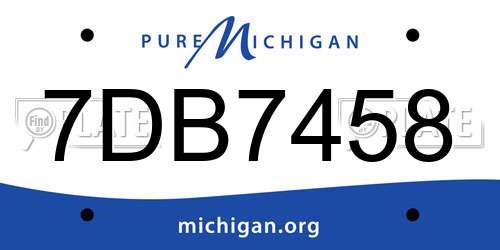 7DB7458 Michigan License Plate