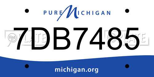 7DB7485 Michigan License Plate