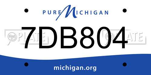 7DB804 Michigan License Plate