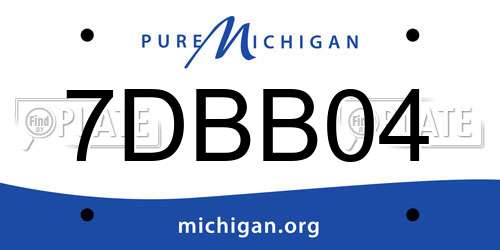 7DBB04 Michigan License Plate