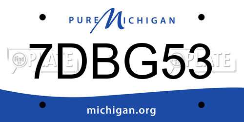 7DBG53 Michigan License Plate