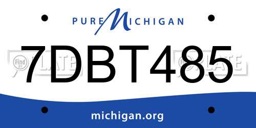 7DBT485 Michigan License Plate