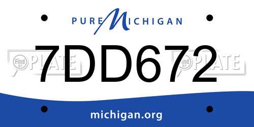 7DD672 Michigan License Plate