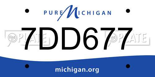 7DD677 Michigan License Plate