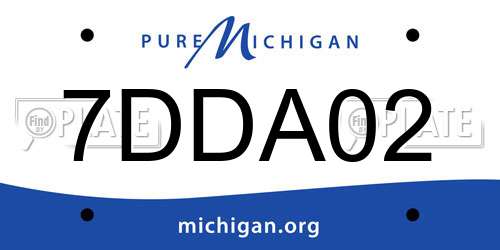 7DDA02 Michigan License Plate