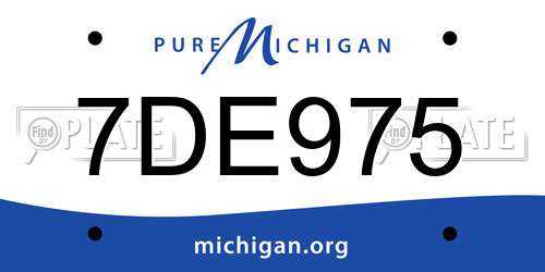 7DE975 Michigan License Plate