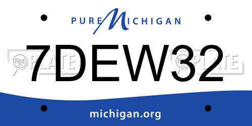 7DEW32 Michigan License Plate