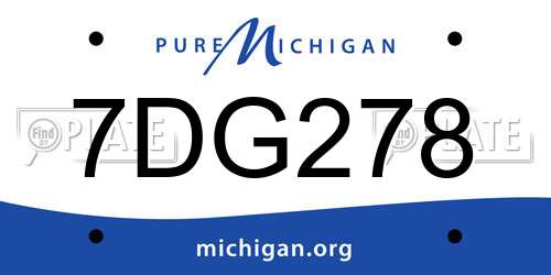 7DG278 Michigan License Plate