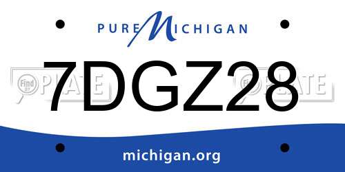 7DGZ28 Michigan License Plate