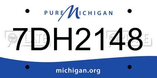 7DH2148 Michigan License Plate