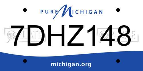7DHZ148 Michigan License Plate