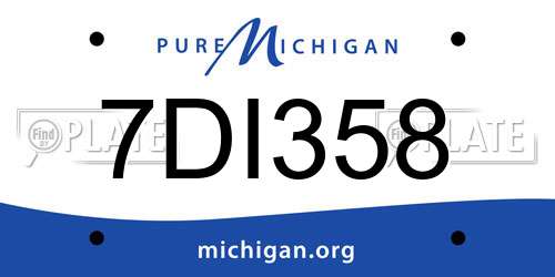 7DI358 Michigan License Plate