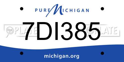 7DI385 Michigan License Plate