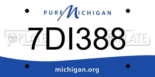 7DI388 Michigan License Plate