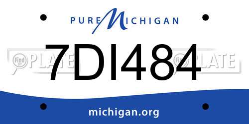 7DI484 Michigan License Plate