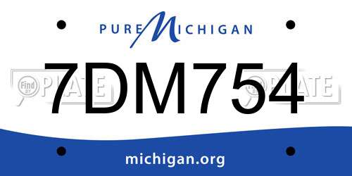 7DM754 Michigan License Plate