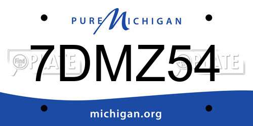7DMZ54 Michigan License Plate