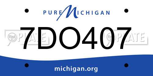 7DO407 Michigan License Plate